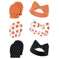 Girls Scratch Mittens and Headband Set, Pumpkin Patch Dots