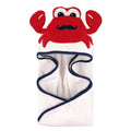 Boys Animal Face Hooded Bath Towel, Ruby Reef Crab