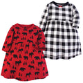Girls Dresses, Crimson Woodland Pals