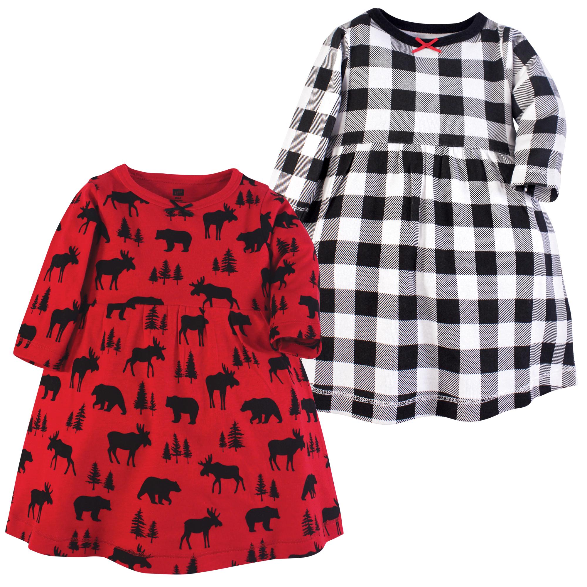 Girls Dresses, Crimson Woodland Pals