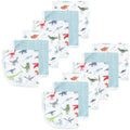 Boys Breathable Muslin Washcloths, Prehistoric Teal