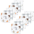 Boys Breathable Muslin Washcloths, Wildwood Friends