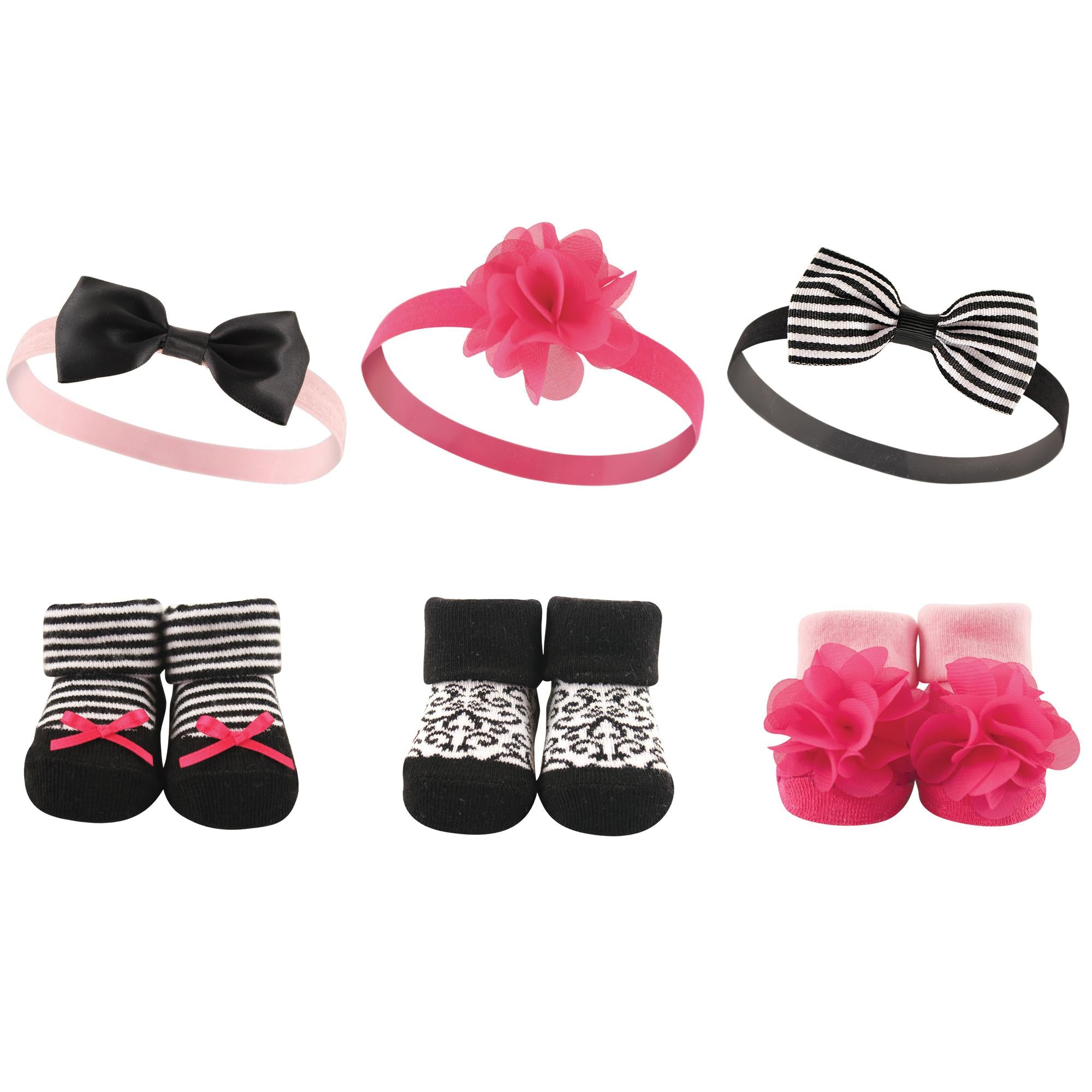 Girls Matching Socks and Hair Accessory Set, Antique Ornate