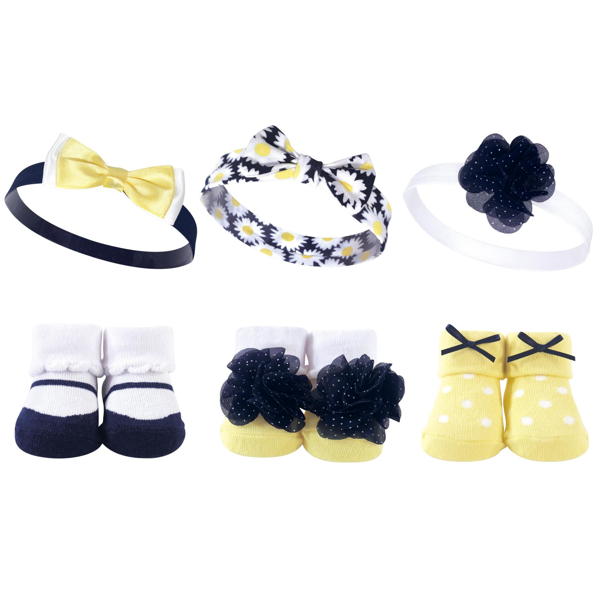 Girls Matching Socks and Hair Accessory Set, Summer Petal