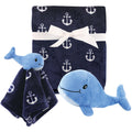 Boys Plush Blanket Lovey and Toy Set, Ocean Giant Blue