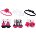 Girls Matching Socks and Hair Accessory Set, Fuchsia Midnight