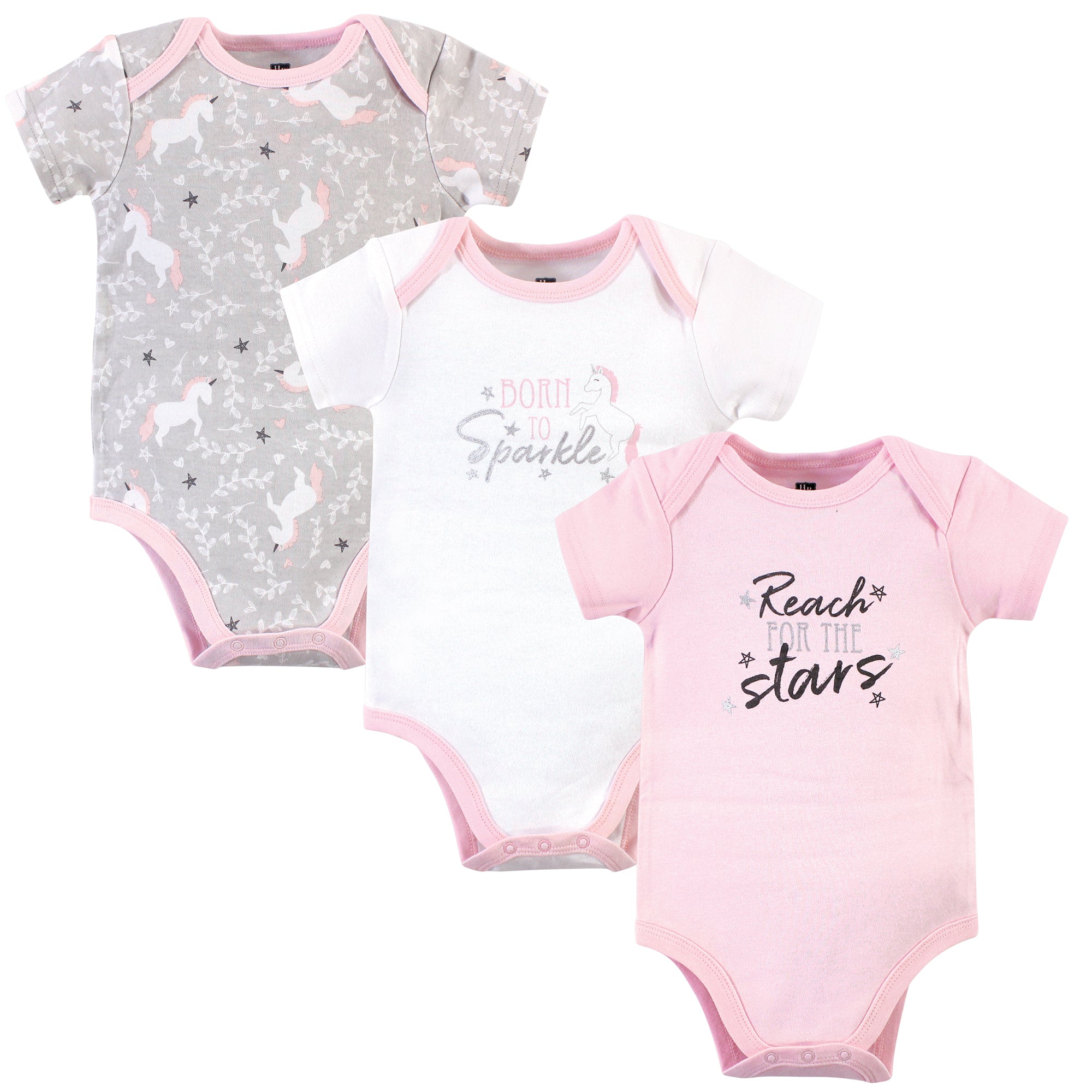 Girls Essentials Bodysuits 3-Pack, Magic Unicorn Dreams