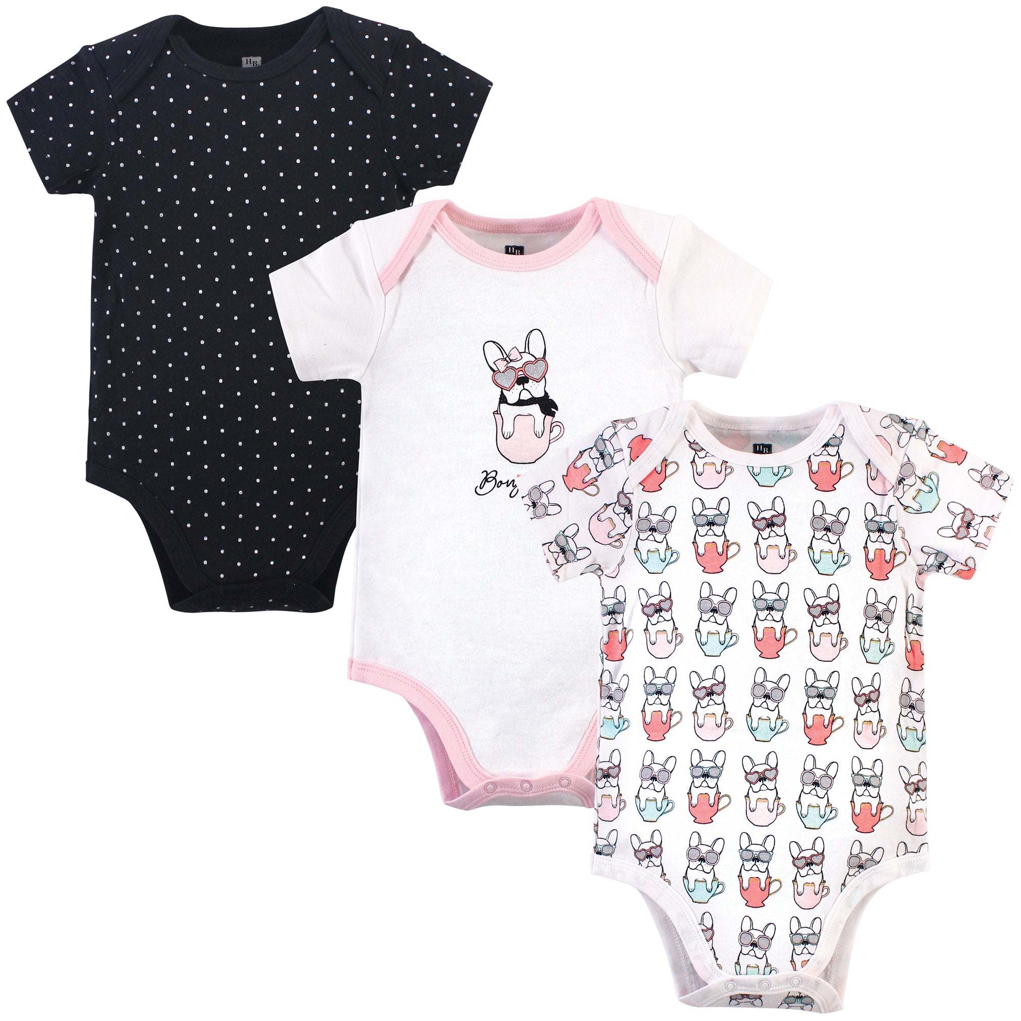 Girls Essentials Bodysuits 3-Pack, Parisian Night