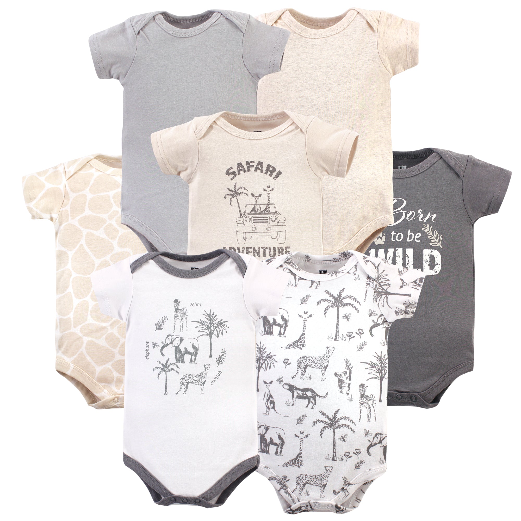 Boys Essentials Bodysuits 7-Pack, Antique Jungle