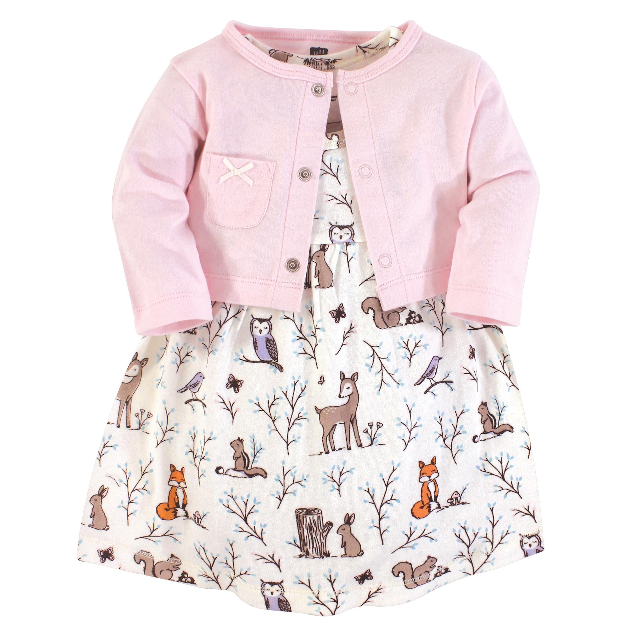 Girls Matching Cardigan and Dress Set, Magical Woodland