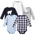 Boys Long Sleeve Bodysuits 5-Pack, Arctic Cub
