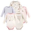 Girls Long Sleeve Bodysuits 5-Pack, Magical Woodland