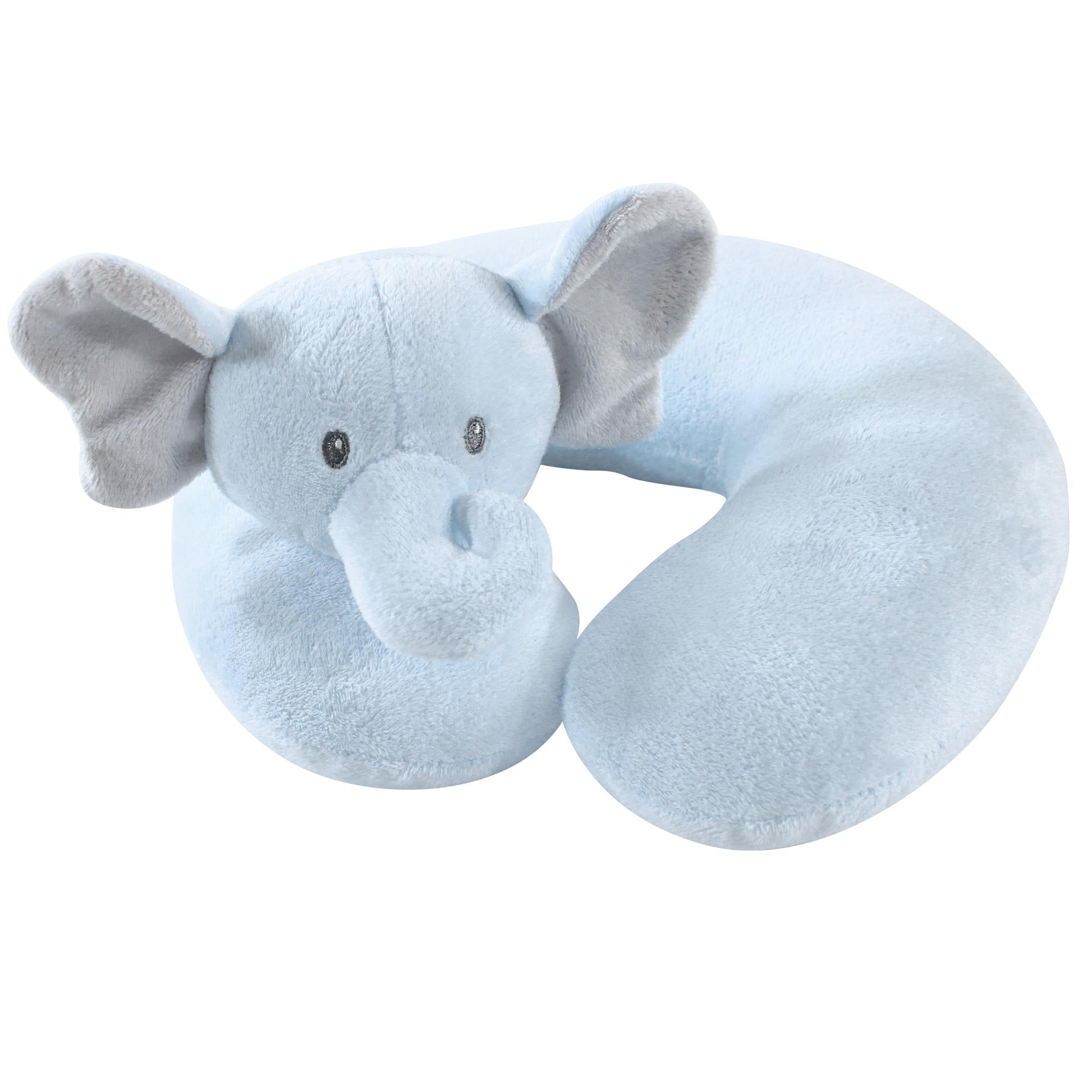 Boys Travel Neck Pillow, Sky Blue Elephant