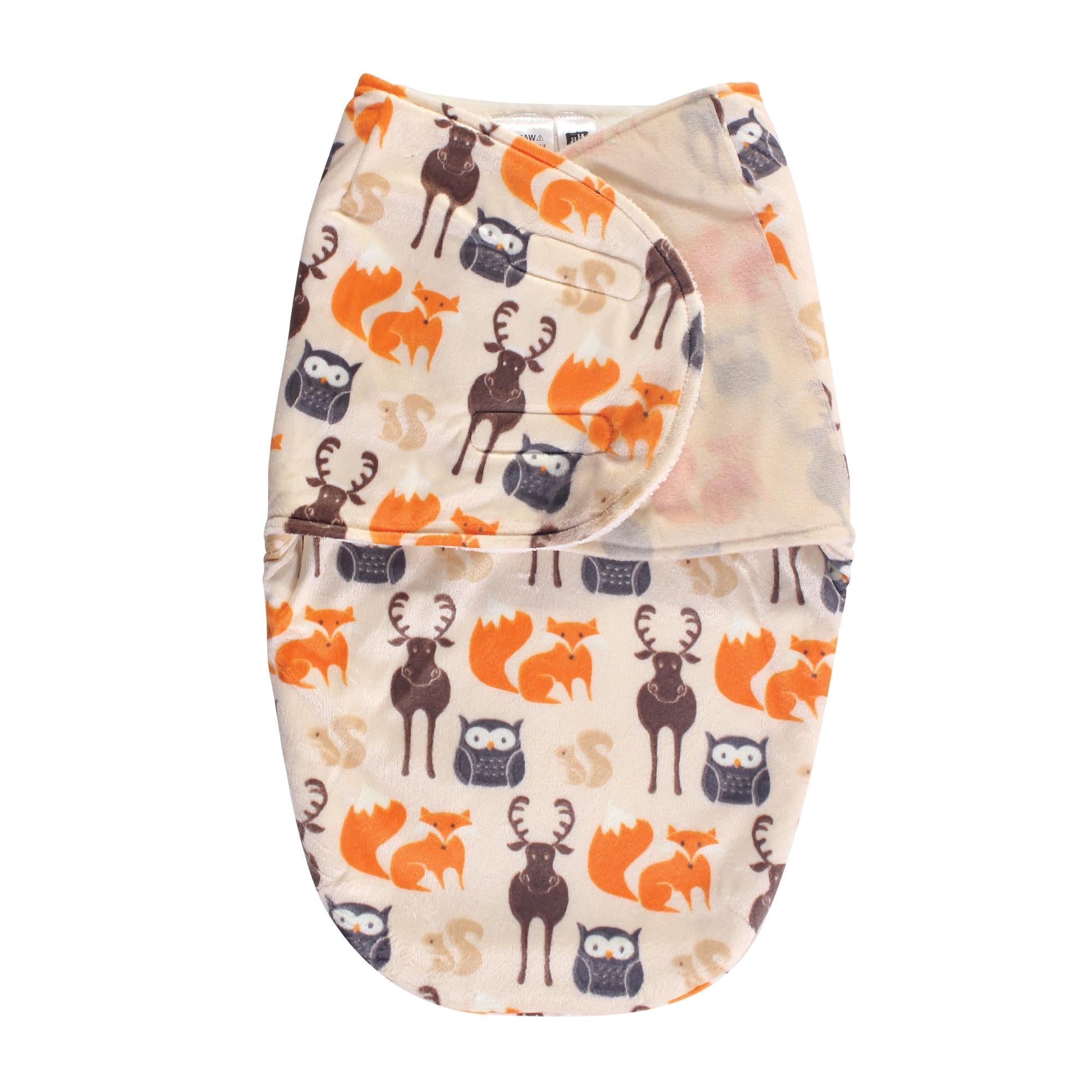 Boys Plush Swaddle Blanket, Evergreen Woods