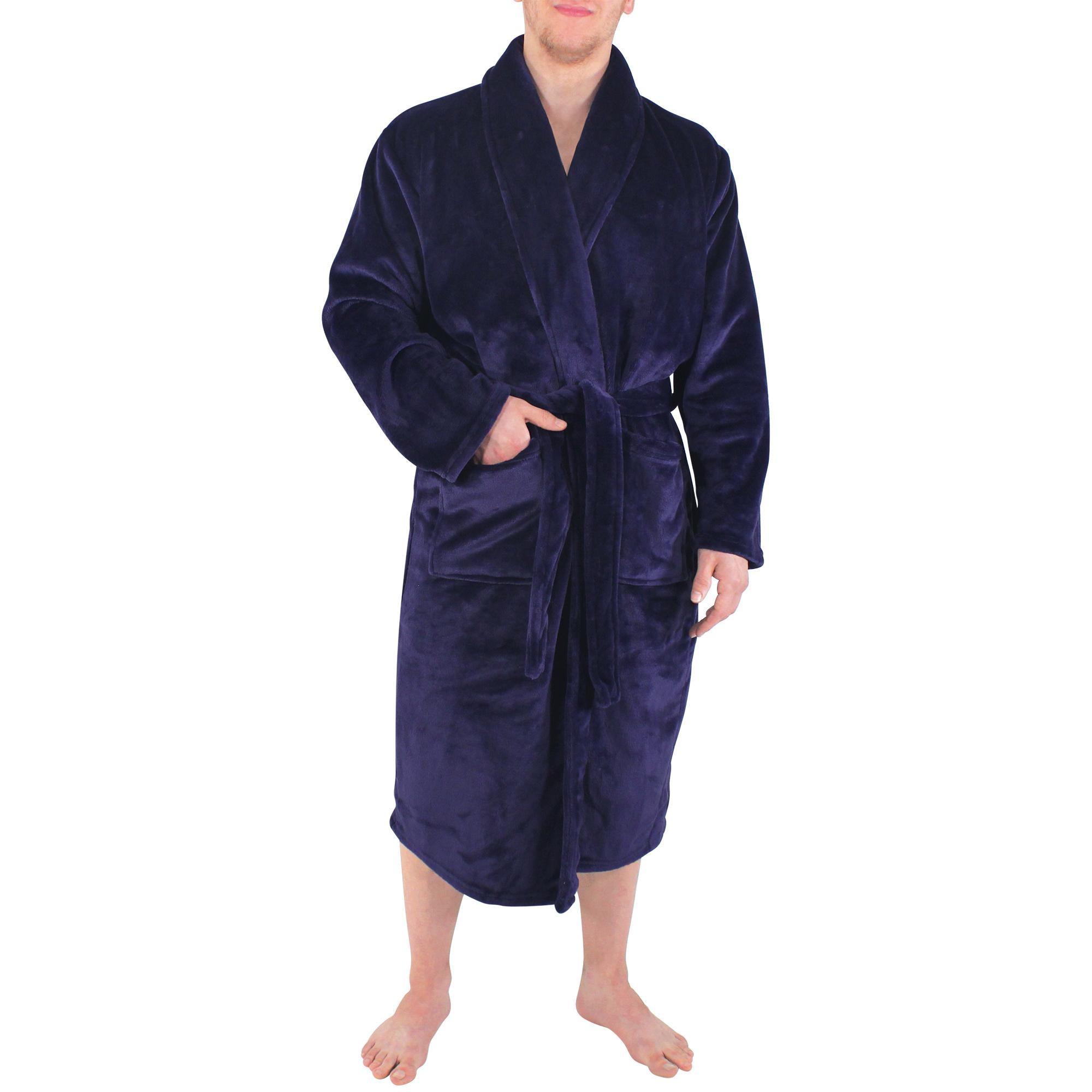 Boys Plush Shawl Collar Robe, Deep Sea