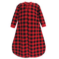 Boys Quilted Long Sleeve Sleep Sack, Rustic Red Check