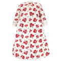 Girls Quilted Long Sleeve Sleep Sack, Crimson Petal