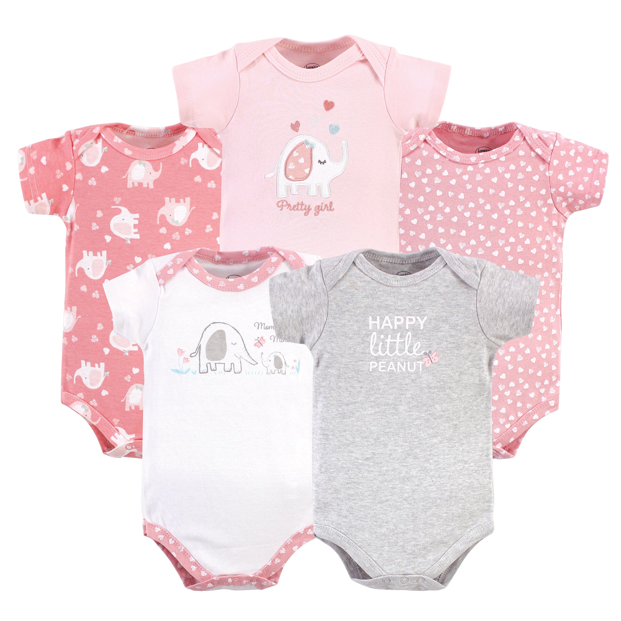 Girls Essentials Bodysuits, Blush Elephant Parade