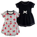 Girls Organic Dresses Set, Midnight Ruby Heart