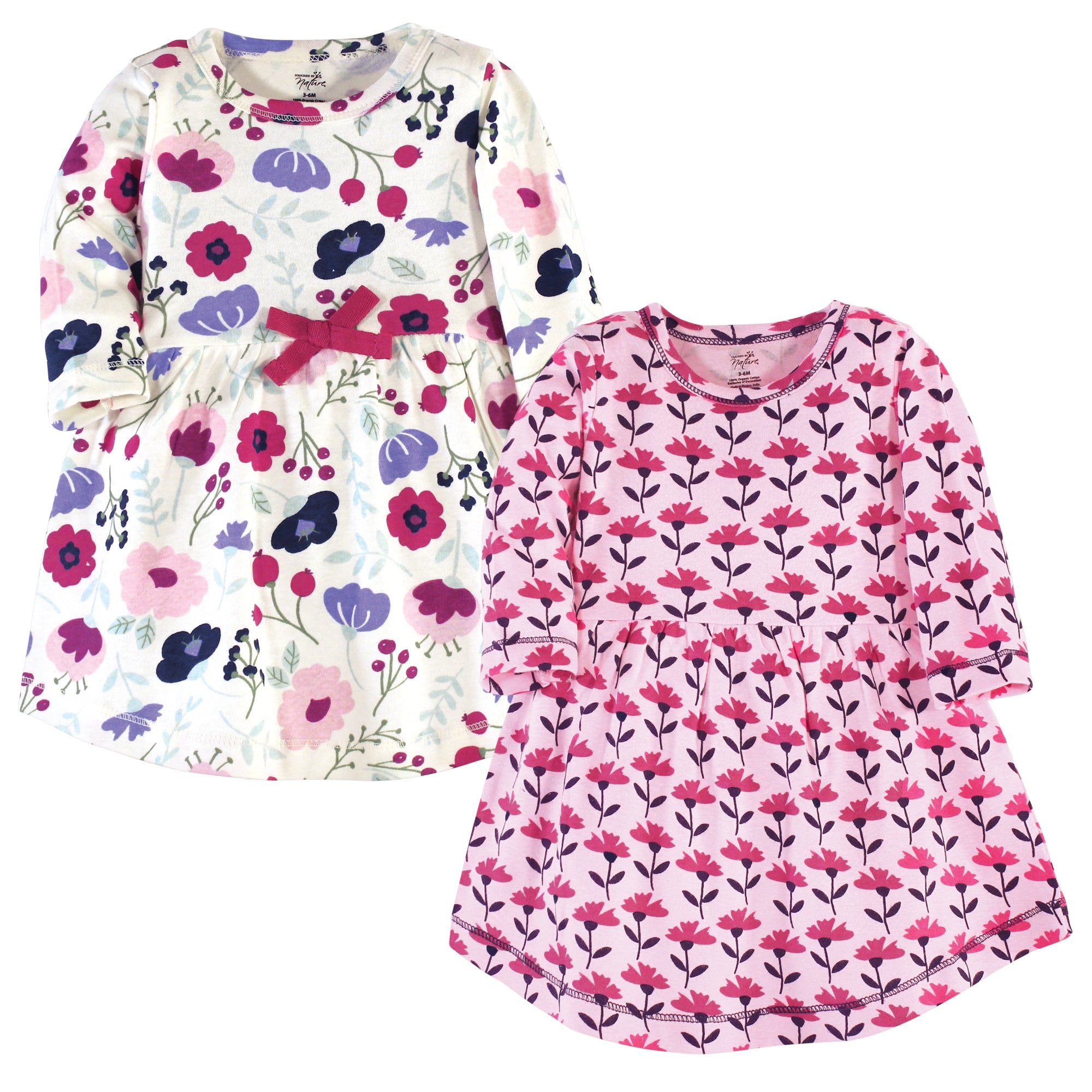 Girls Organic Dresses Set, Blossom Pink Flora