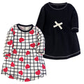Girls Organic Dresses Set, Midnight Ruby Heart