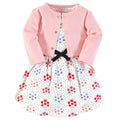 Girls Organic Dress and Cardigan Set, Botanical Speckle