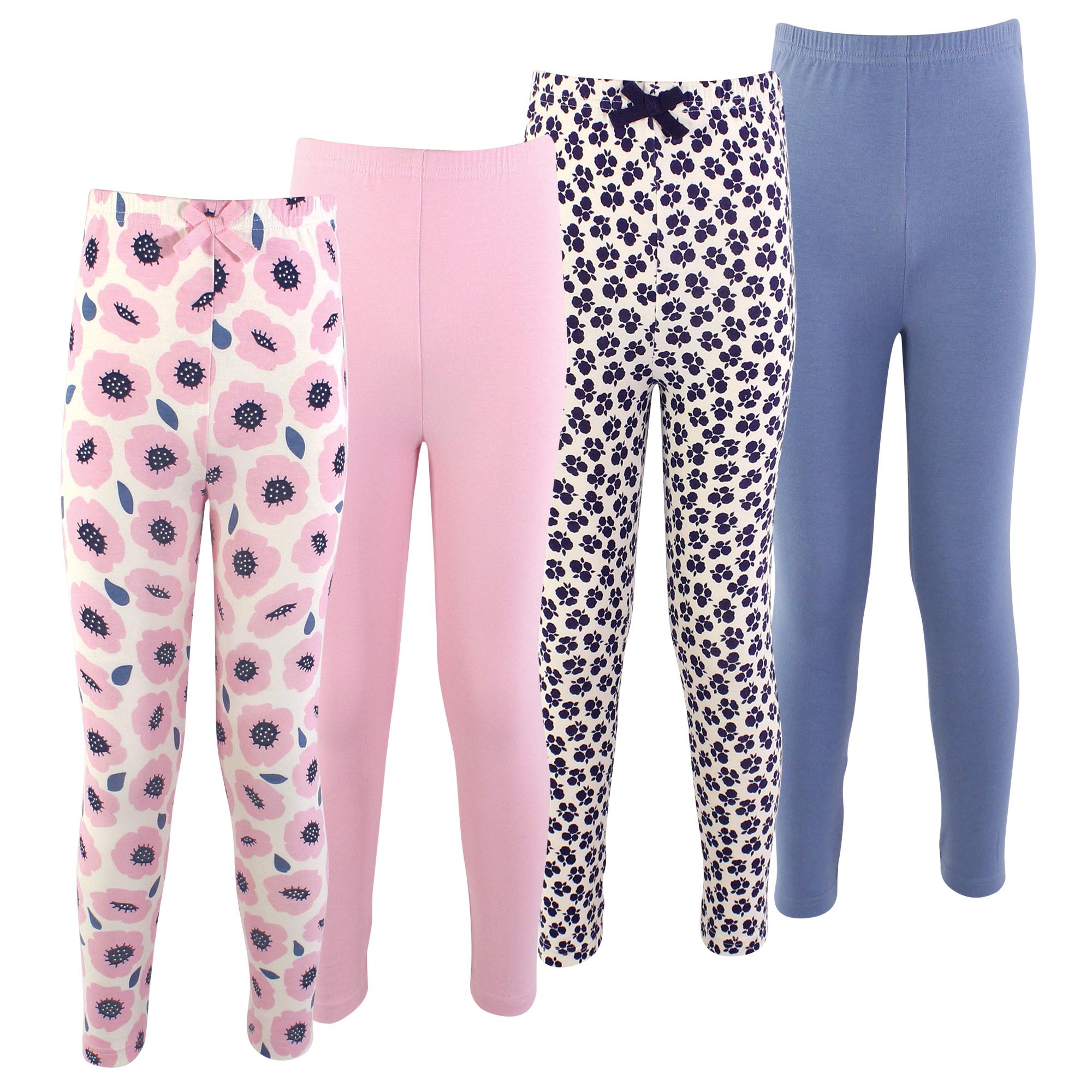 Girls Organic Cotton Leggings Set, Pink Petal