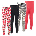 Girls Organic Cotton Leggings Set, Scarlet Bloom