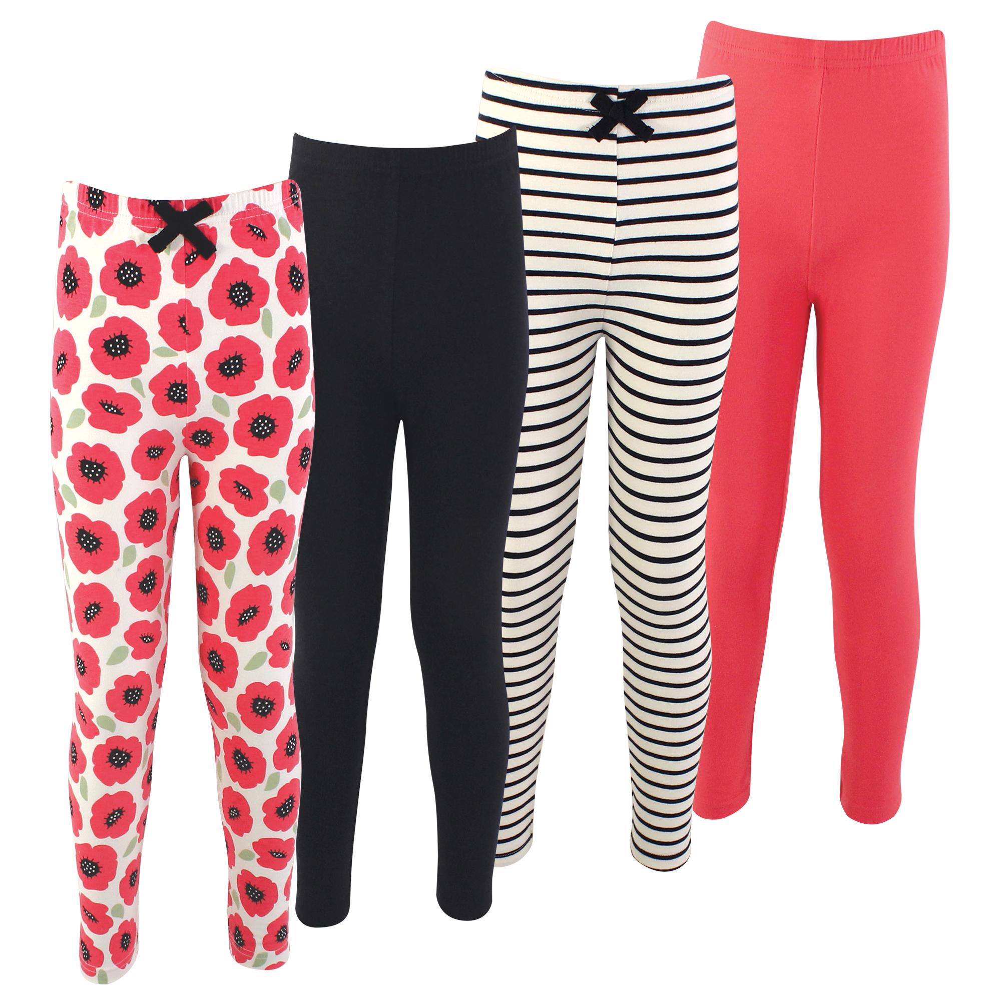 Girls Organic Cotton Leggings Set, Scarlet Bloom