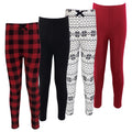 Girls Organic Cotton Leggings Set, Rustic Red Check