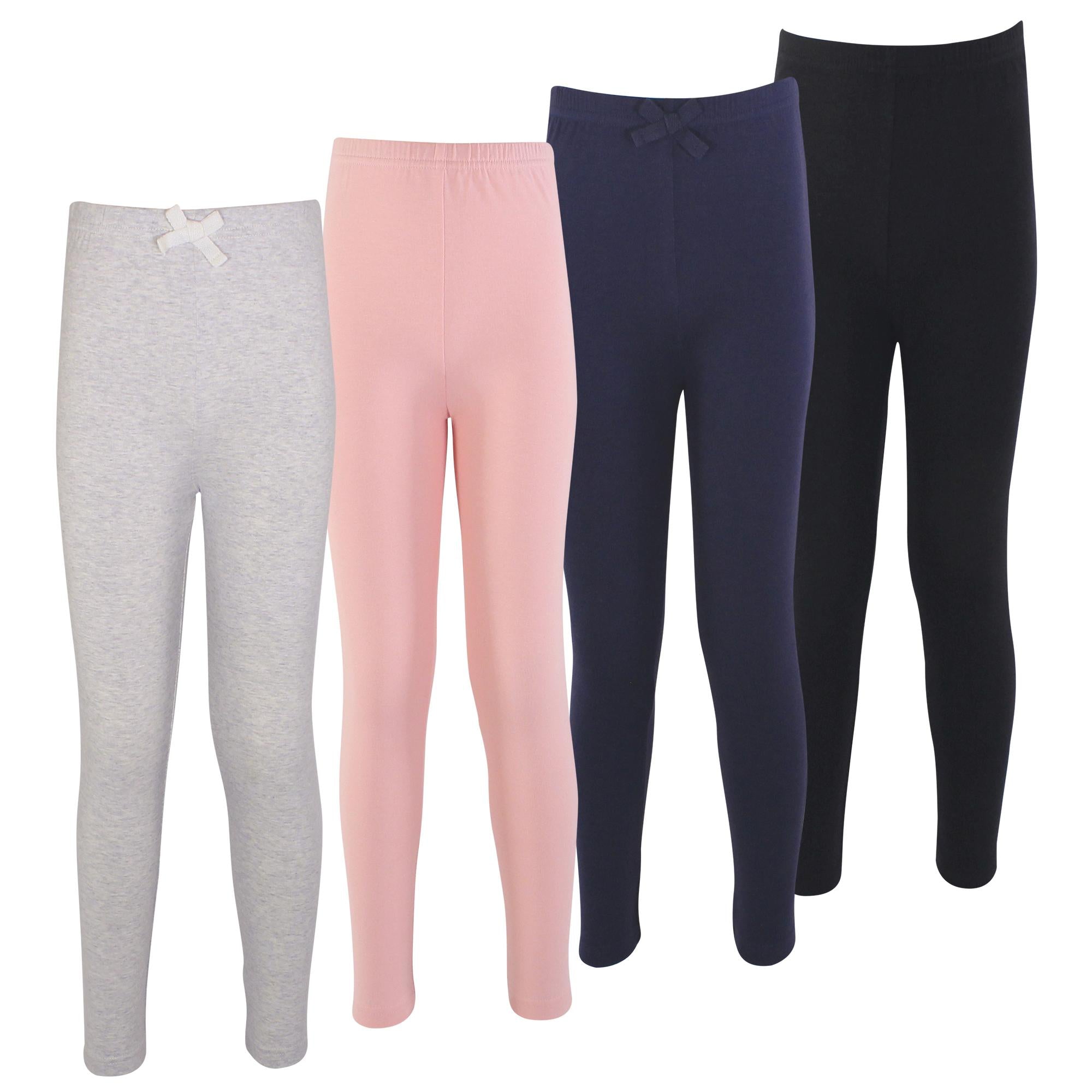 Girls Organic Cotton Leggings Set, Blush and Deep Sea