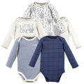 Unisex Organic Long Sleeve Bodysuits, Azure Elephant