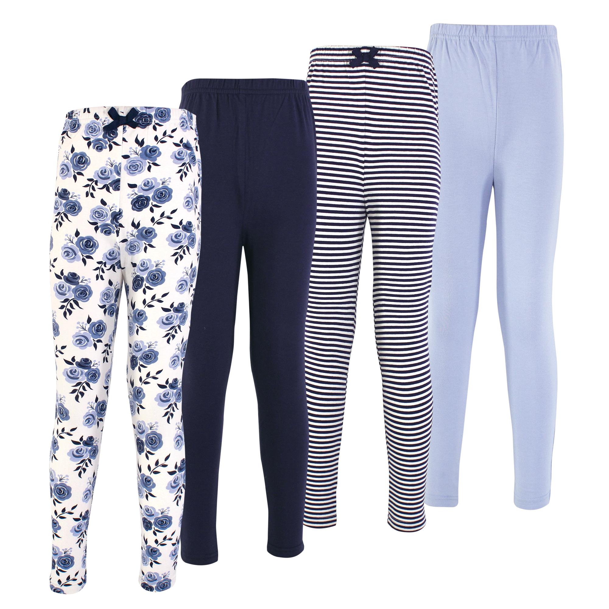 Girls Organic Cotton Leggings Set, Midnight Bloom