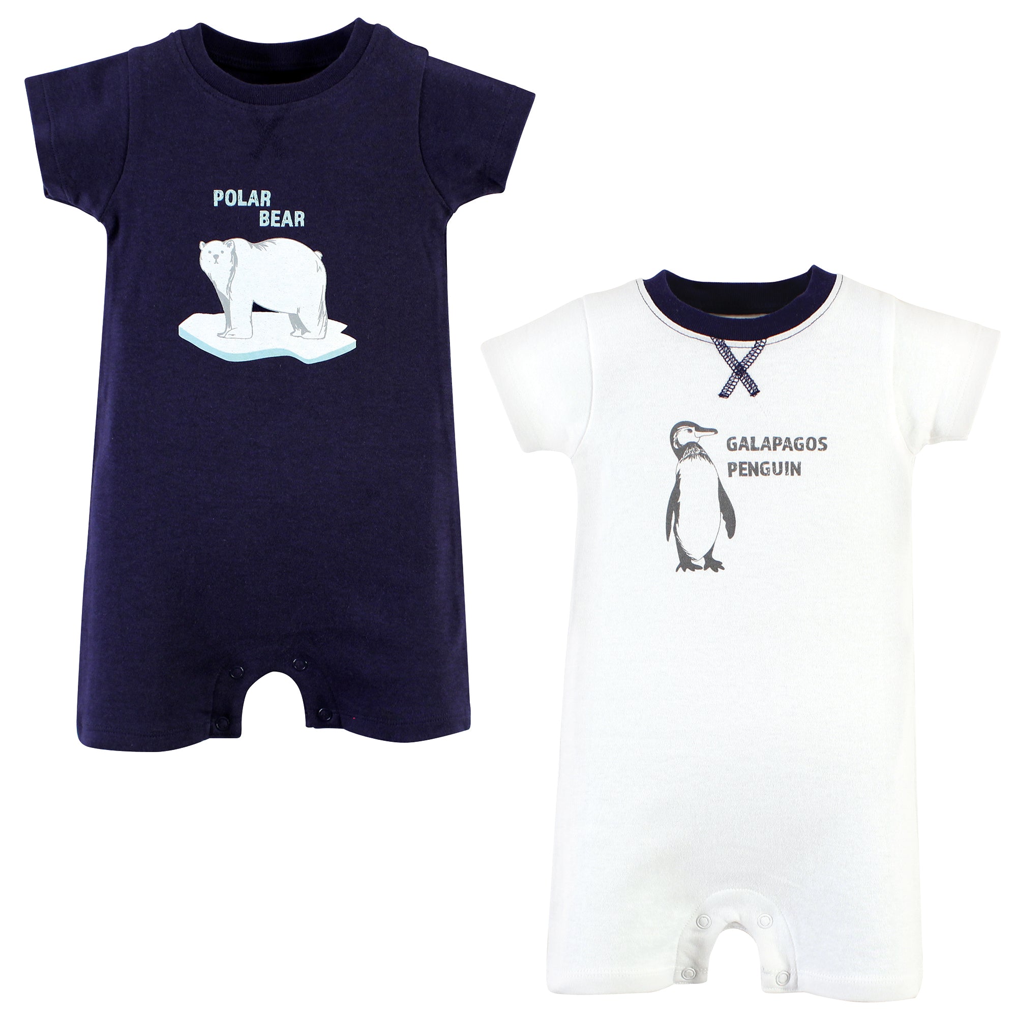 Unisex Organic Rompers Set, Snowy Arctic Bear
