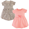 Girls Organic Dresses Set, Pink Wildcat