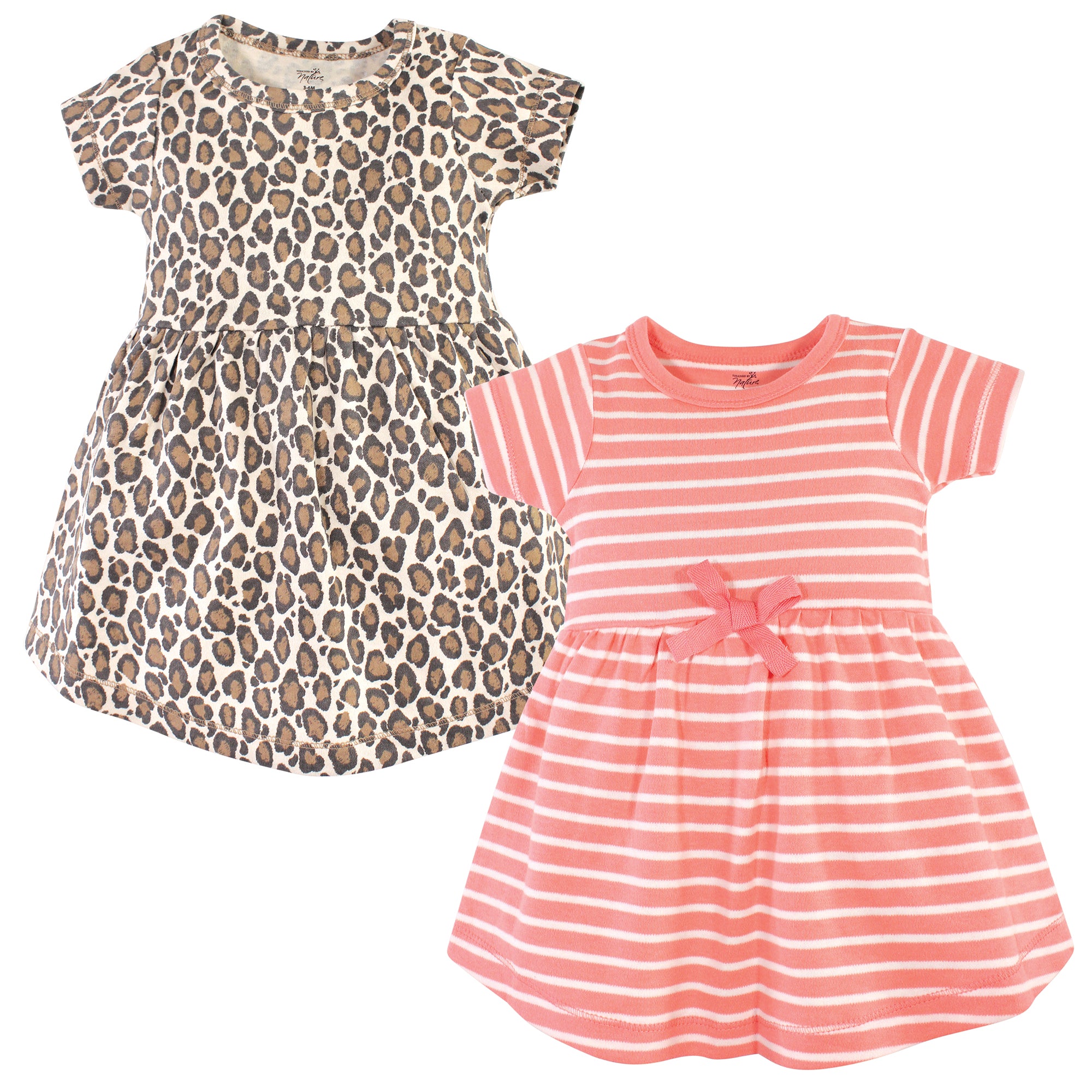 Girls Organic Dresses Set, Pink Wildcat