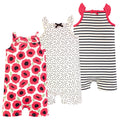 Girls Organic Rompers Set, Scarlet Bloom