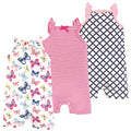 Girls Organic Rompers Set, Vivid Monarchs