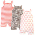 Girls Organic Rompers Set, Pink Wildcat