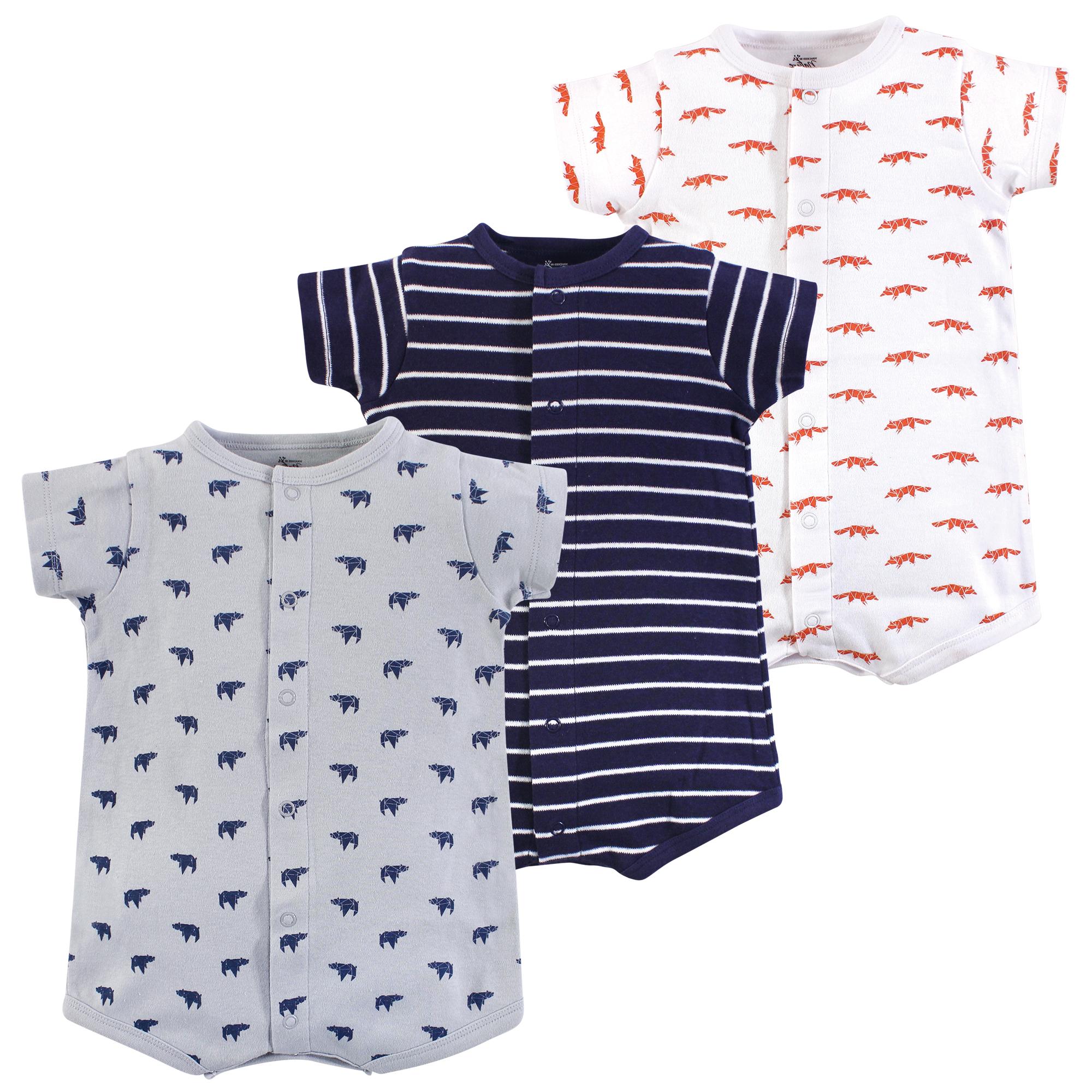 Boys Organic Rompers Set, Modern Art Grizzly