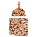 Unisex Organic Swaddle Blanket and Head Accessory Set, Toasted Ginger