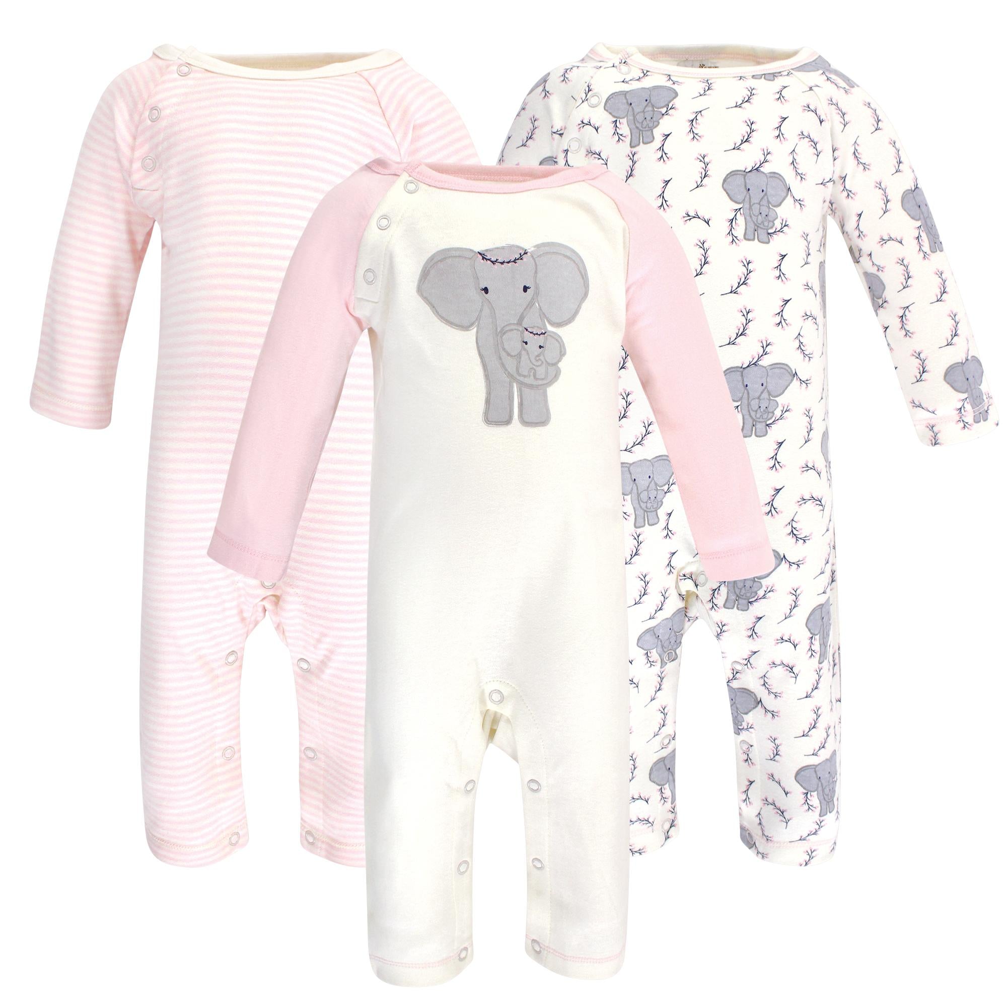 Girls Organic Cotton Jumpsuits, Blush Trunk Pals