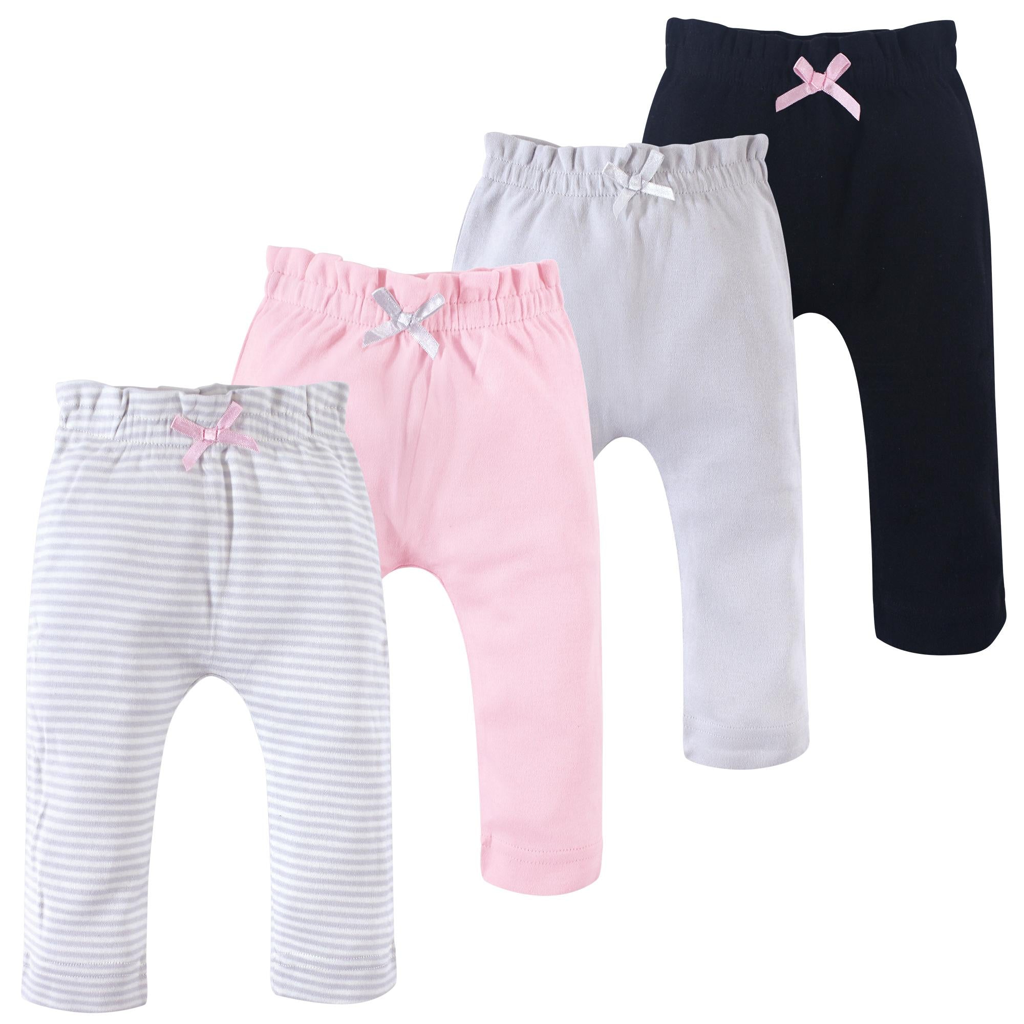 Girls Organic Pants Set, Silver Petal