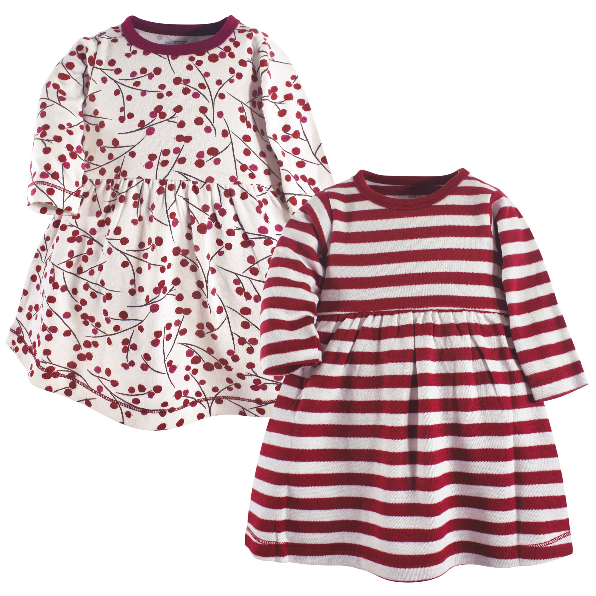 Girls Organic Dresses Set, Crimson Twig