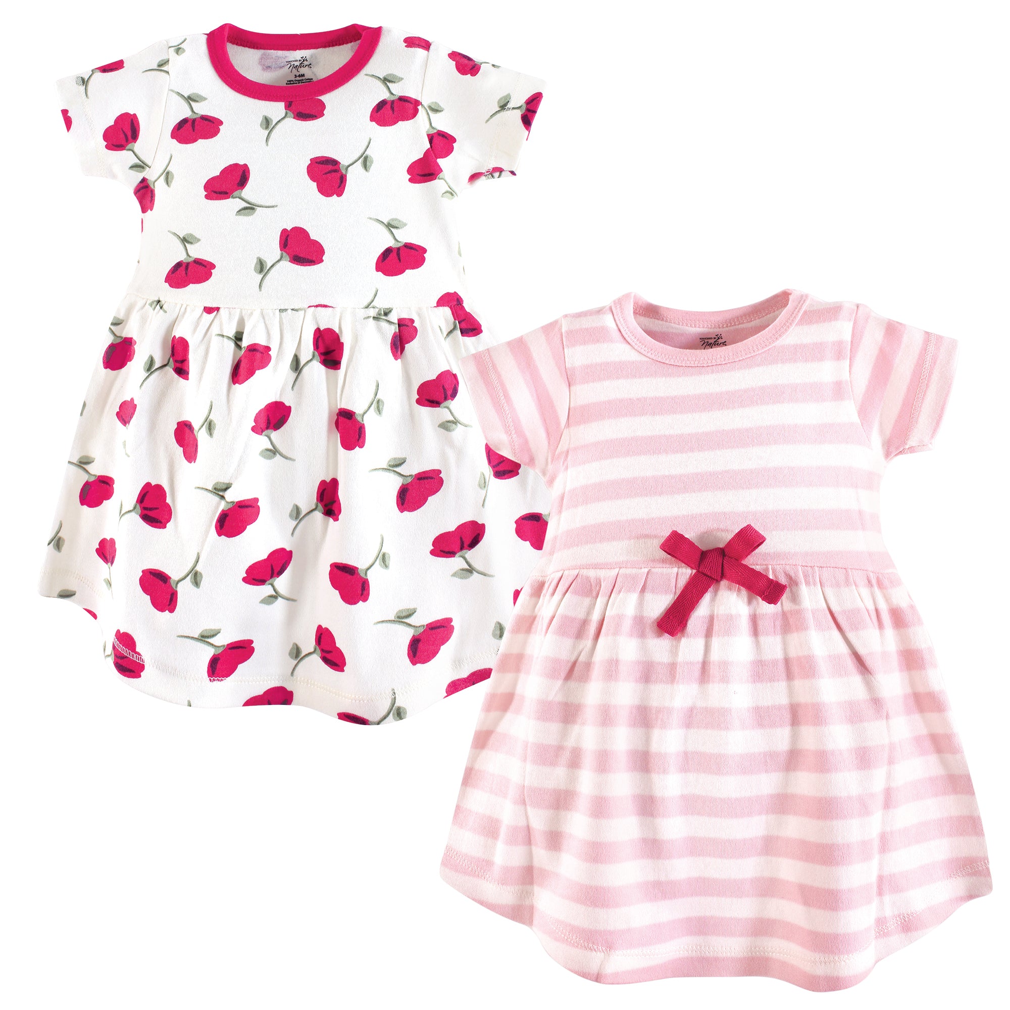 Girls Organic Dresses Set, Sweet Pink Petals