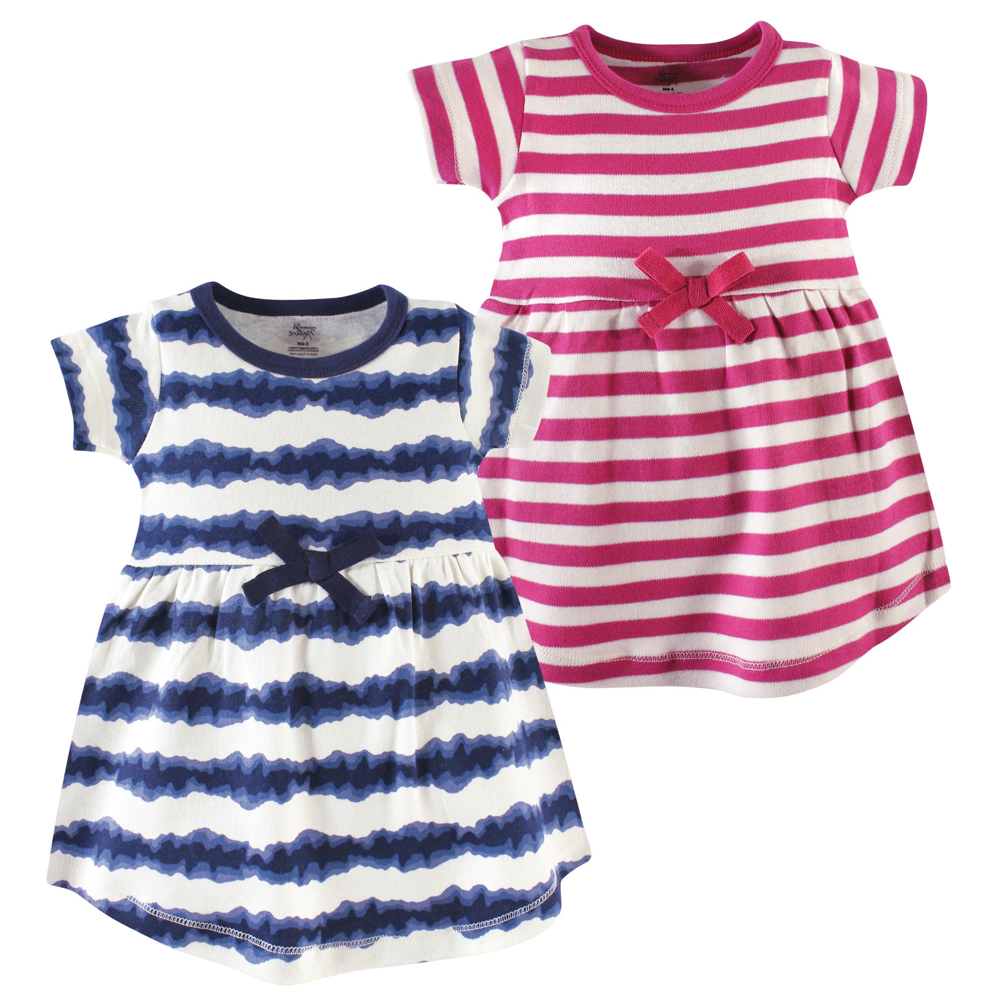 Girls Organic Dresses Set, Sky Ribbon Swirl