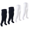 Girls Organic Cotton Tights Set, Onyx and Cloud