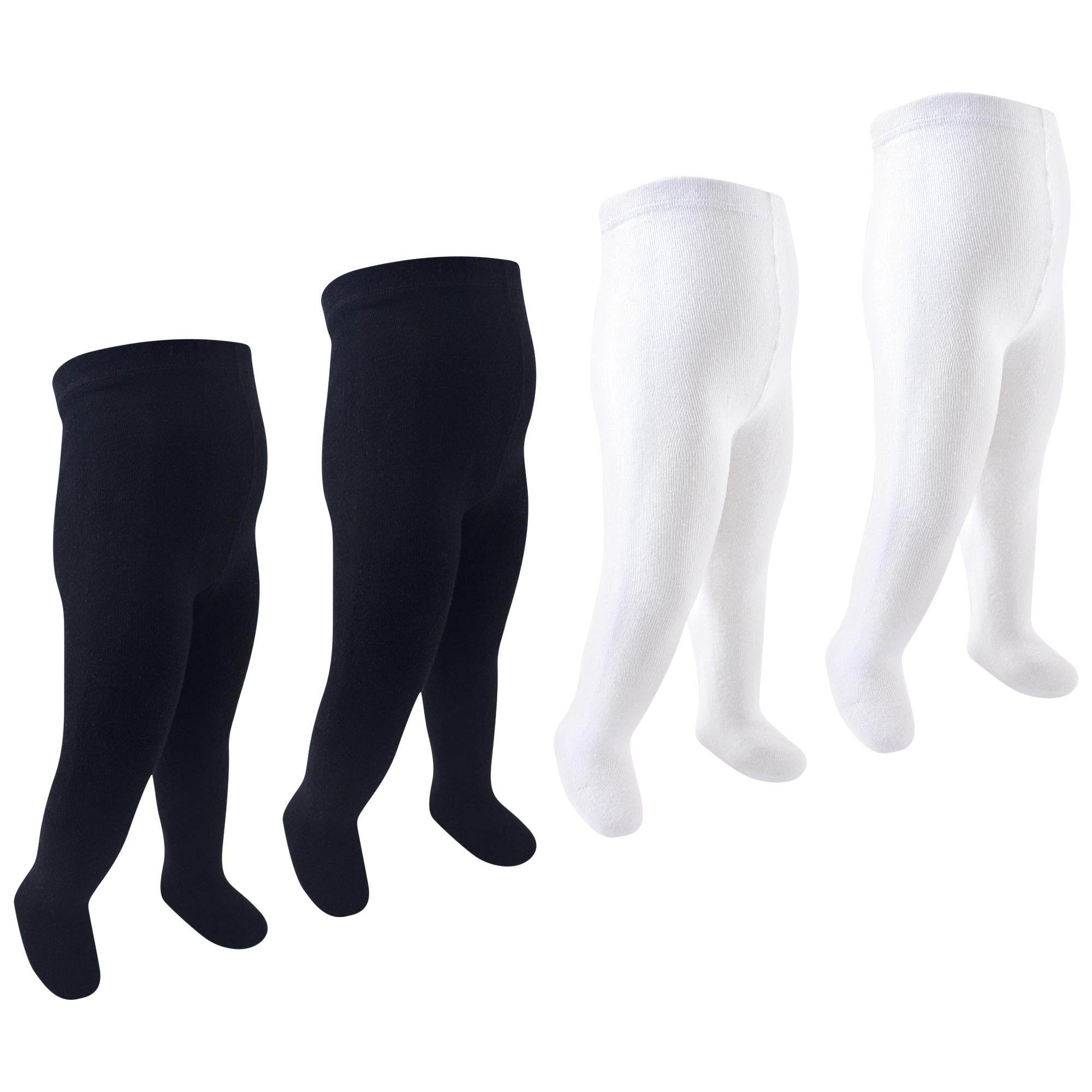 Girls Organic Cotton Tights Set, Onyx and Cloud