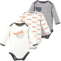 Boys Organic Long Sleeve Bodysuits, Cinnamon Fox