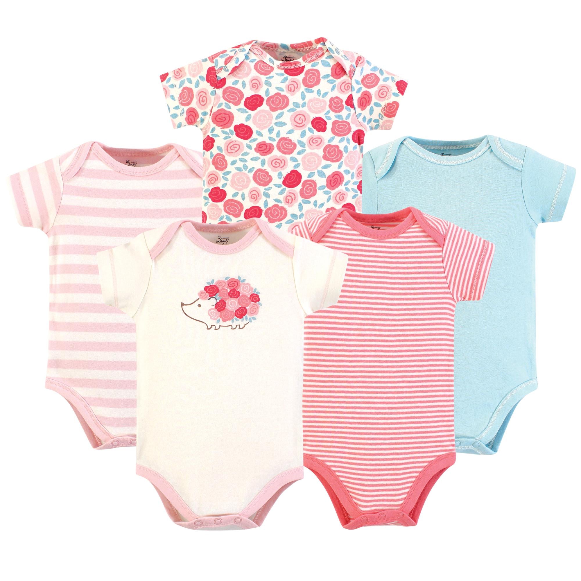 Girls Organic Essentials Bodysuits, Blush Blossom